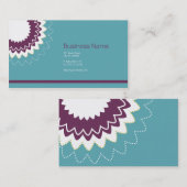 Blühende Blume - lila, aquamarin, Grün Visitenkarte (Vorne/Hinten)