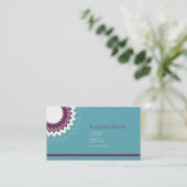 Blühende Blume - lila, aquamarin, Grün Visitenkarte (Stehend Vorderseite)