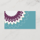 Blühende Blume - lila, aquamarin, Grün Visitenkarte (Rückseite)