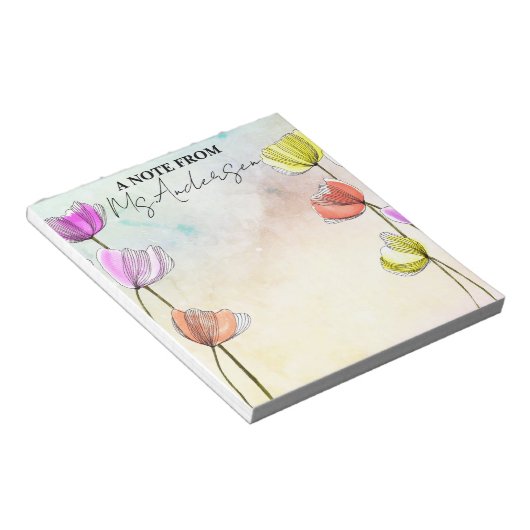 Blühende Blume mit dunklen Linien - ein Hinweis au Notizblock (angewinkelt)