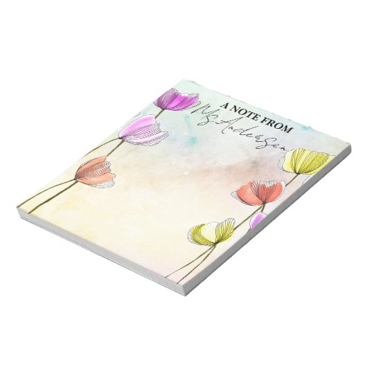 Blühende Blume mit dunklen Linien - ein Hinweis au Notizblock (Rotiert)