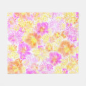 Blühende Blume Muster der Shibori-Gefärbte Krawatt Fleecedecke (Vorderseite (Horizontal))