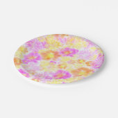 Blühende Blume Muster der Shibori-Gefärbte Krawatt Pappteller (Schrägansicht)