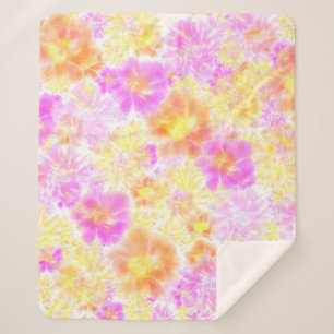 Blühende Blume Muster der Shibori-Gefärbte Krawatt Sherpadecke