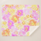 Blühende Blume Muster der Shibori-Gefärbte Krawatt Sherpadecke (Vorderseite (Horizontal))