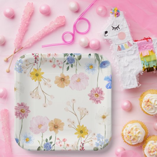 Blühende Blume Pappteller (Party)