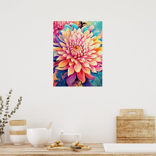 blühende Blume Poster (Küche)