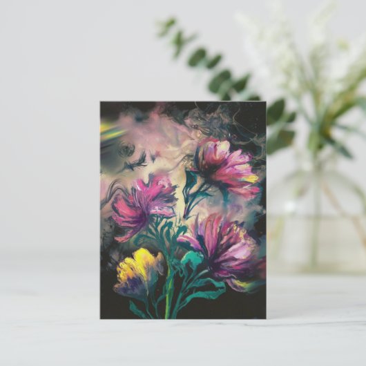 Blühende Blume Postkarte (Stehend Vorderseite)