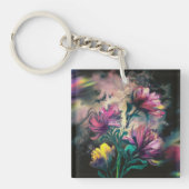Blühende Blume Schlüsselanhänger (Vorderseite)