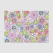 Blühende Blume und grüne Blätter in Rosa Seidenpapier (Vorderseite)