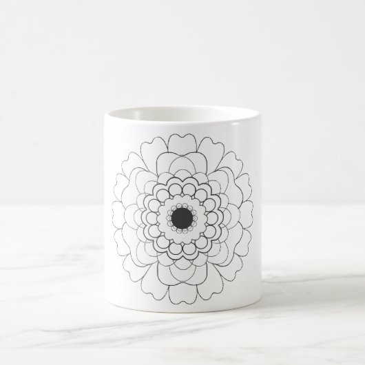 Blühende Blume Vector Clip Art Kaffee Tasse (Mittel)