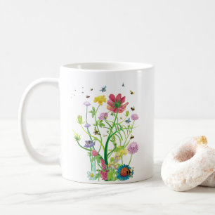Blühende Blumen für wilde Bienen und Hummeln  Kaffeetasse