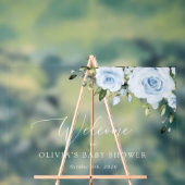 Blühende Blumen, Grünpflanzen, Babydusche Empfang Acrylschild (Neutral)