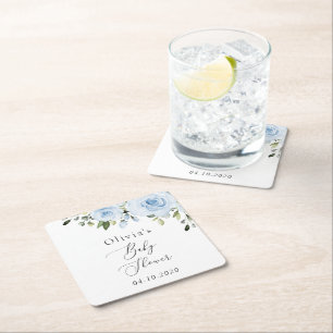 Blühende Blumen, Grünpflanzen, Boho, Babydusche Rechteckiger Pappuntersetzer