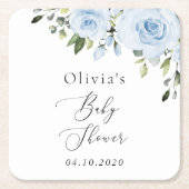 Blühende Blumen, Grünpflanzen, Boho, Babydusche Rechteckiger Pappuntersetzer (Vorderseite)