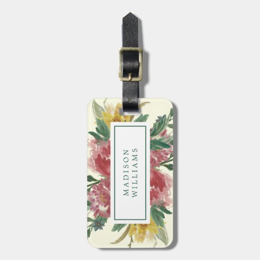 Blühende Blumen mit Blumen Gepäckanhänger (Vorderseite vertikal)