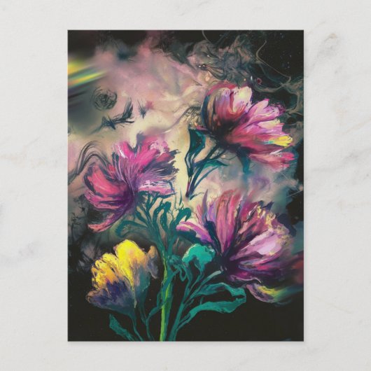 Blühende Blumen Postkarte (Vorderseite)