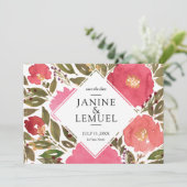 Blühende Blumen Save the Date Einladung (Stehend Vorderseite)