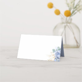 Blühende Blumen und goldene Blätter Grüne Boho Platzkarte