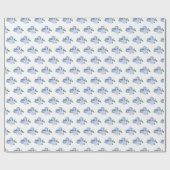 Blühende Blumen und Grünmuster Geschenkpapier (Flach)