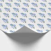 Blühende Blumen und Grünmuster Geschenkpapier (Ecke)