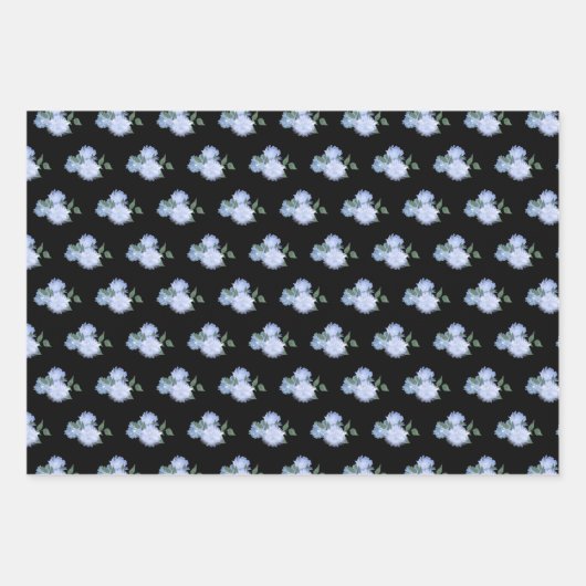 Blühende Blumen und Grünmuster Geschenkpapier Set (Vorderseite 3)