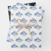 Blühende Blumen und Grünmuster Geschenkpapier Set (Beispiel)