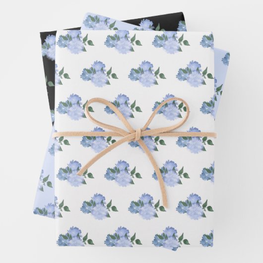 Blühende Blumen und Grünmuster Geschenkpapier Set (Beispiel)