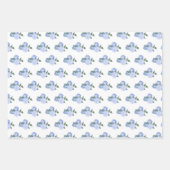 Blühende Blumen und Grünmuster Geschenkpapier Set (Vorderseite)