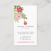 Blühende Blumenapplikation Visitenkarte (Rückseite)