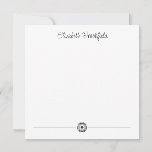 Blühende Blumenbezugkarte in Schwarz und Weiß Dankeskarte (Rückseite)