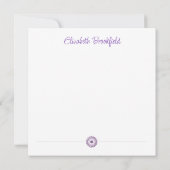 Blühende Blumenbezugskarte in Lila Dankeskarte (Rückseite)