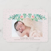 Blühende Blumengeburt-Ankündigung des Fotos Ankündigung (Vorne/Hinten)