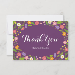 Blühende Blumengestelle Rustikale Gartenhochzeit Dankeskarte