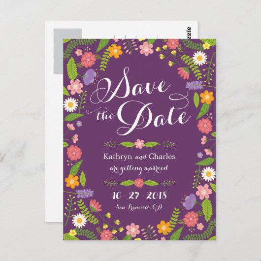 Blühende Blumengestelle Rustikale Gartenhochzeit Postkarte (Vorne/Hinten)