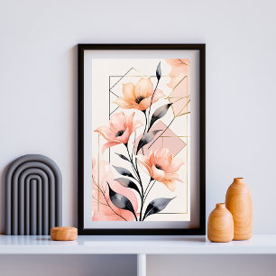 Blühende Blush-Geometrie Poster