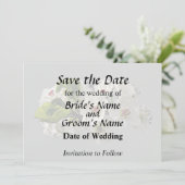 Blühende Blüten aus weißer Birne Save The Date (Stehend Vorderseite)