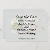 Blühende Blüten aus weißer Birne Save The Date (Vorne/Hinten)