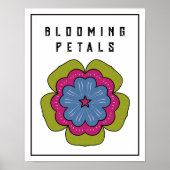 Blühende Blütenblätter Blumen-Grafik Poster (Vorne)