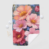 Blühende Blütenblätter | Florale Aquarellmalerei Golfhandtuch (Insitu)