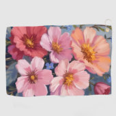Blühende Blütenblätter | Florale Aquarellmalerei Golfhandtuch (Horizontal)