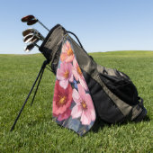 Blühende Blütenblätter | Florale Aquarellmalerei Golfhandtuch (Gras)