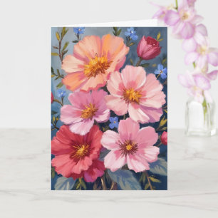 Blühende Blütenblätter Florale Aquarellmalerei K Karte