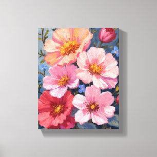 Blühende Blütenblätter Florale Aquarellmalerei Leinwanddruck