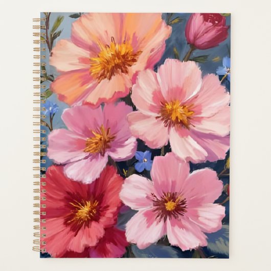 Blühende Blütenblätter | Florale Aquarellmalerei Planer (Vorderseite)