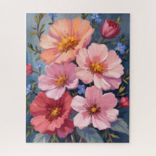 Blühende Blütenblätter   Florale Aquarellmalerei Puzzle