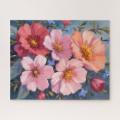 Blühende Blütenblätter | Florale Aquarellmalerei Puzzle (Horizontal)