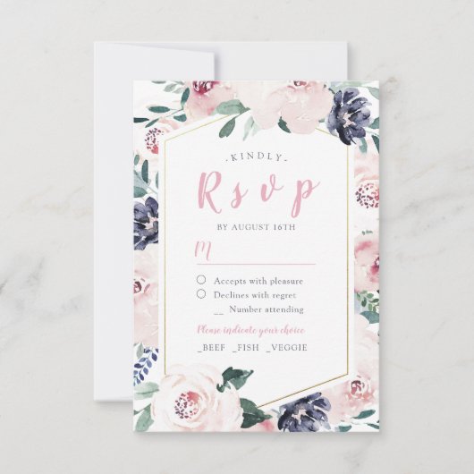 Blühende Blütenblüte Blütenhochzeit RSVP (Vorderseite)