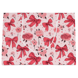 Blühende Bögen - Muster aus Blumen und Streifen Große Geschenktüte