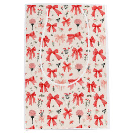 Blühende Bögen - Muster aus Blumen und Streifen Mittlere Geschenktüte